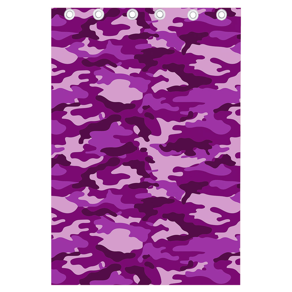 Dark Purple Camouflage Print Curtain