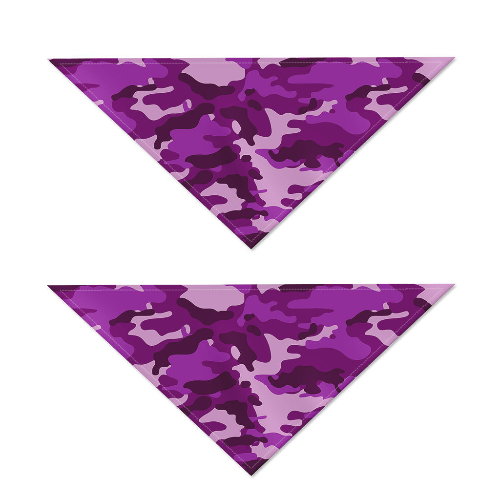 Dark Purple Camouflage Print Dog Bandana