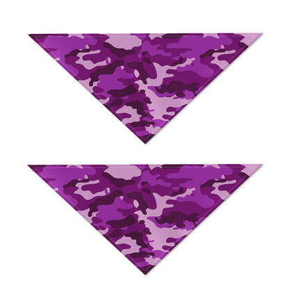 Dark Purple Camouflage Print Dog Bandana