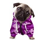 Dark Purple Camouflage Print Dog Zip Up Hoodie