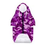 Dark Purple Camouflage Print Dog Zip Up Hoodie