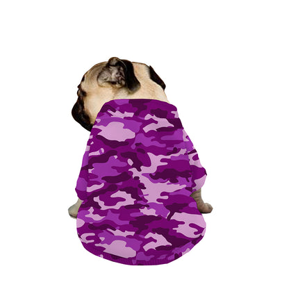 Dark Purple Camouflage Print Dog Zip Up Jacket