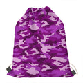 Dark Purple Camouflage Print Drawstring Bag