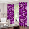 Dark Purple Camouflage Print Extra Wide Grommet Curtains