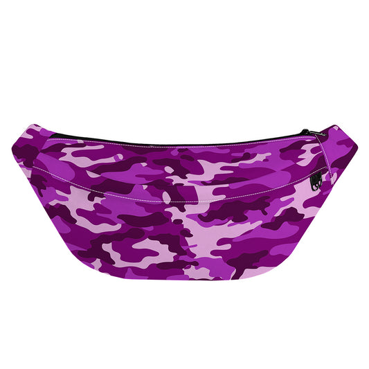 Dark Purple Camouflage Print Fanny Pack