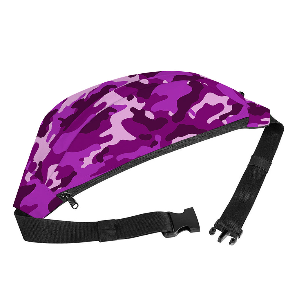 Dark Purple Camouflage Print Fanny Pack