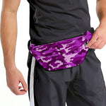 Dark Purple Camouflage Print Fanny Pack