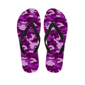 Dark Purple Camouflage Print Flip Flops