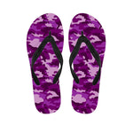 Dark Purple Camouflage Print Flip Flops