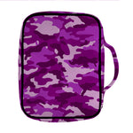 Dark Purple Camouflage Print Front Pocket Bible Bag