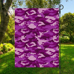 Dark Purple Camouflage Print Garden Flag