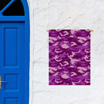 Dark Purple Camouflage Print Garden Flag