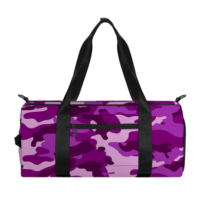 Dark Purple Camouflage Print Gym Bag