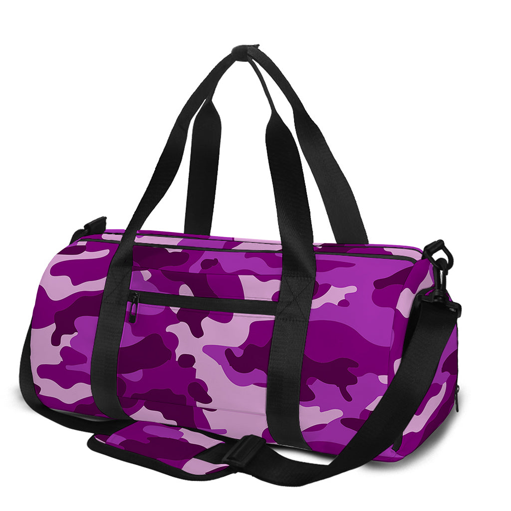 Dark Purple Camouflage Print Gym Bag