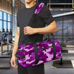 Dark Purple Camouflage Print Gym Bag