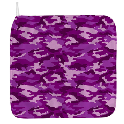 Dark Purple Camouflage Print Hand Towel