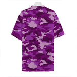 Dark Purple Camouflage Print Hawaiian Shirt