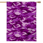 Dark Purple Camouflage Print House Flag
