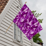 Dark Purple Camouflage Print House Flag