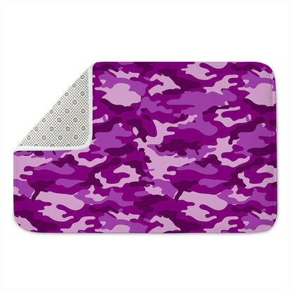 Dark Purple Camouflage Print Indoor Door Mat