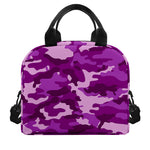 Dark Purple Camouflage Print Insulated Lunch Bag