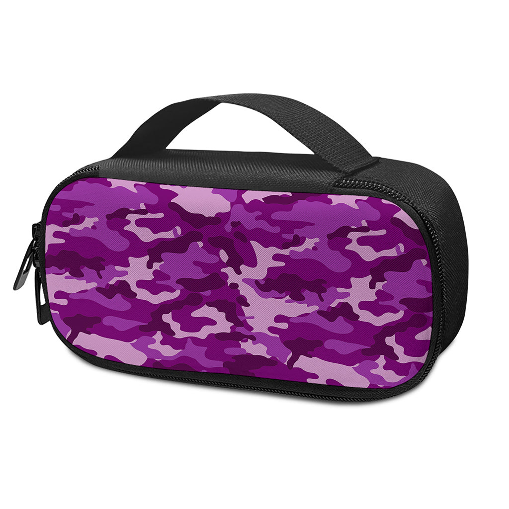 Dark Purple Camouflage Print Insulin Cooler Travel Case