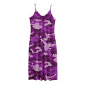 Dark Purple Camouflage Print Jersey Midi Cami Dress