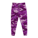 Dark Purple Camouflage Print Jogger Pants