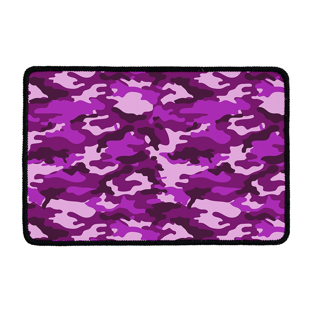 Dark Purple Camouflage Print Kitchen Mat