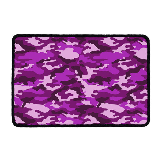 Dark Purple Camouflage Print Kitchen Mat