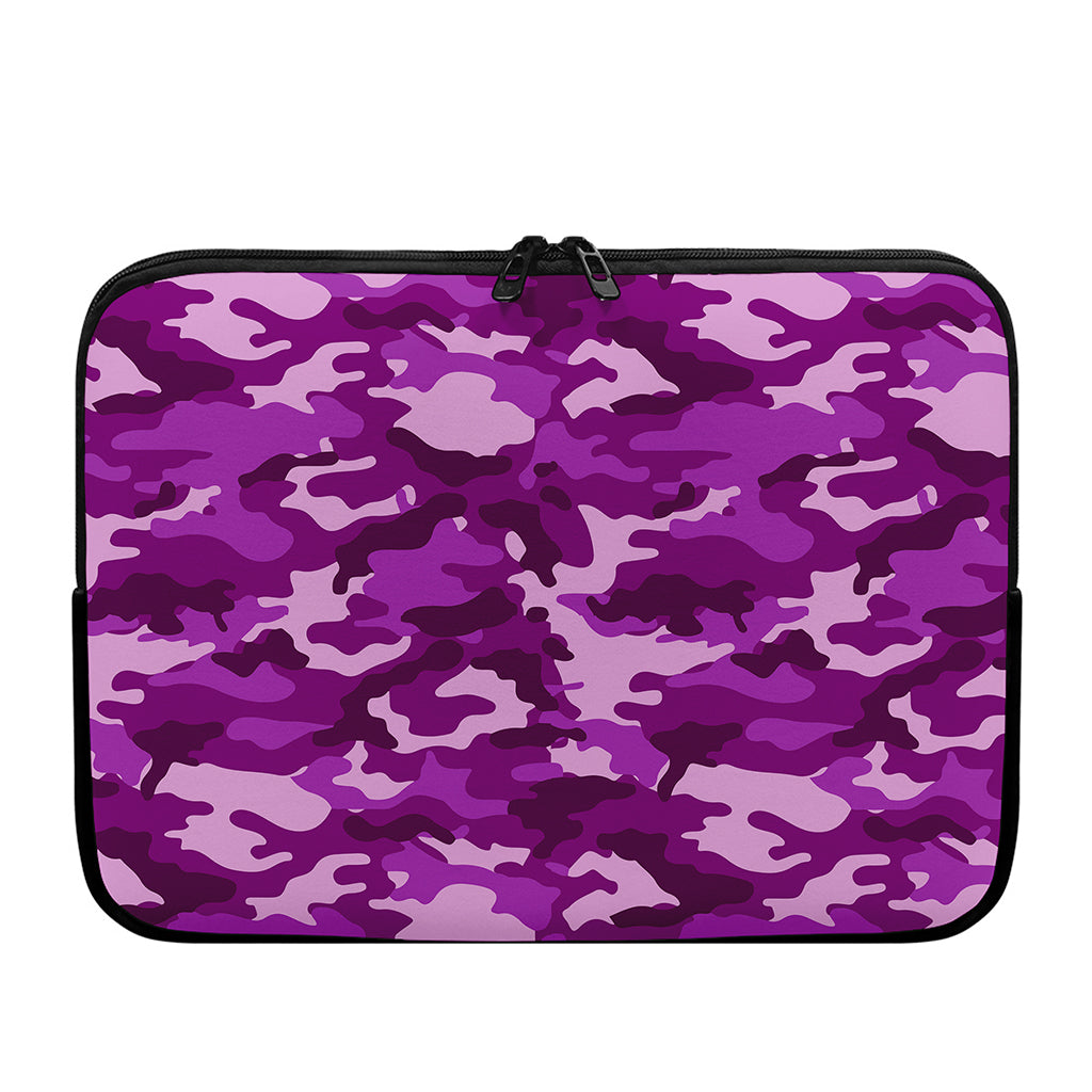 Dark Purple Camouflage Print Laptop Sleeve