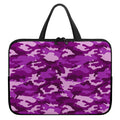 Dark Purple Camouflage Print Laptop Sleeve With Handle
