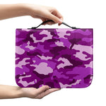 Dark Purple Camouflage Print Leather Bible Cover