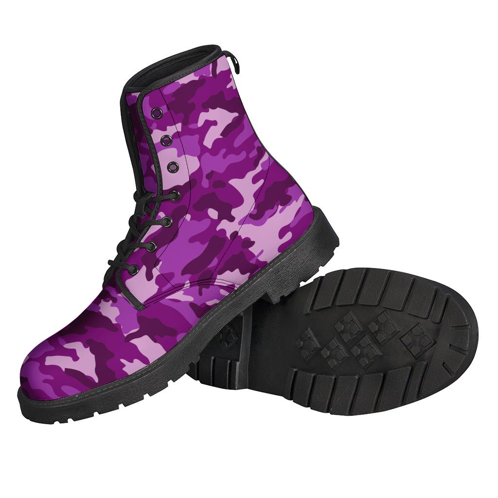 Dark Purple Camouflage Print Backpack