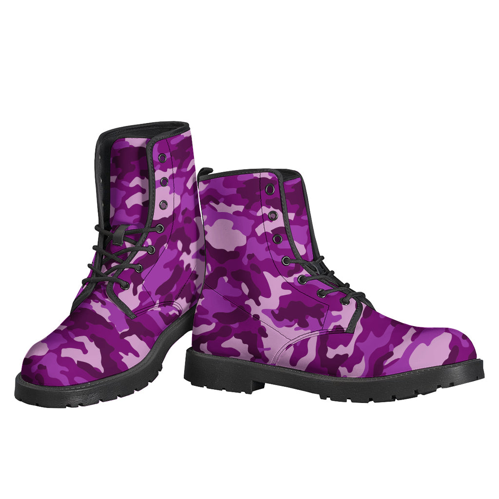 Dark Purple Camouflage Print Backpack