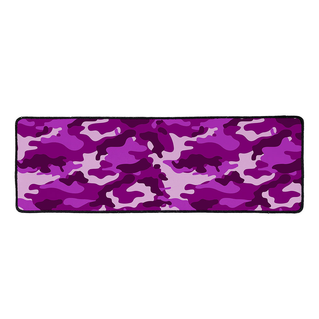 Dark Purple Camouflage Print Long Kitchen Mat