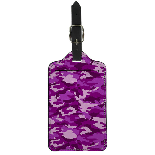 Dark Purple Camouflage Print Luggage Tag