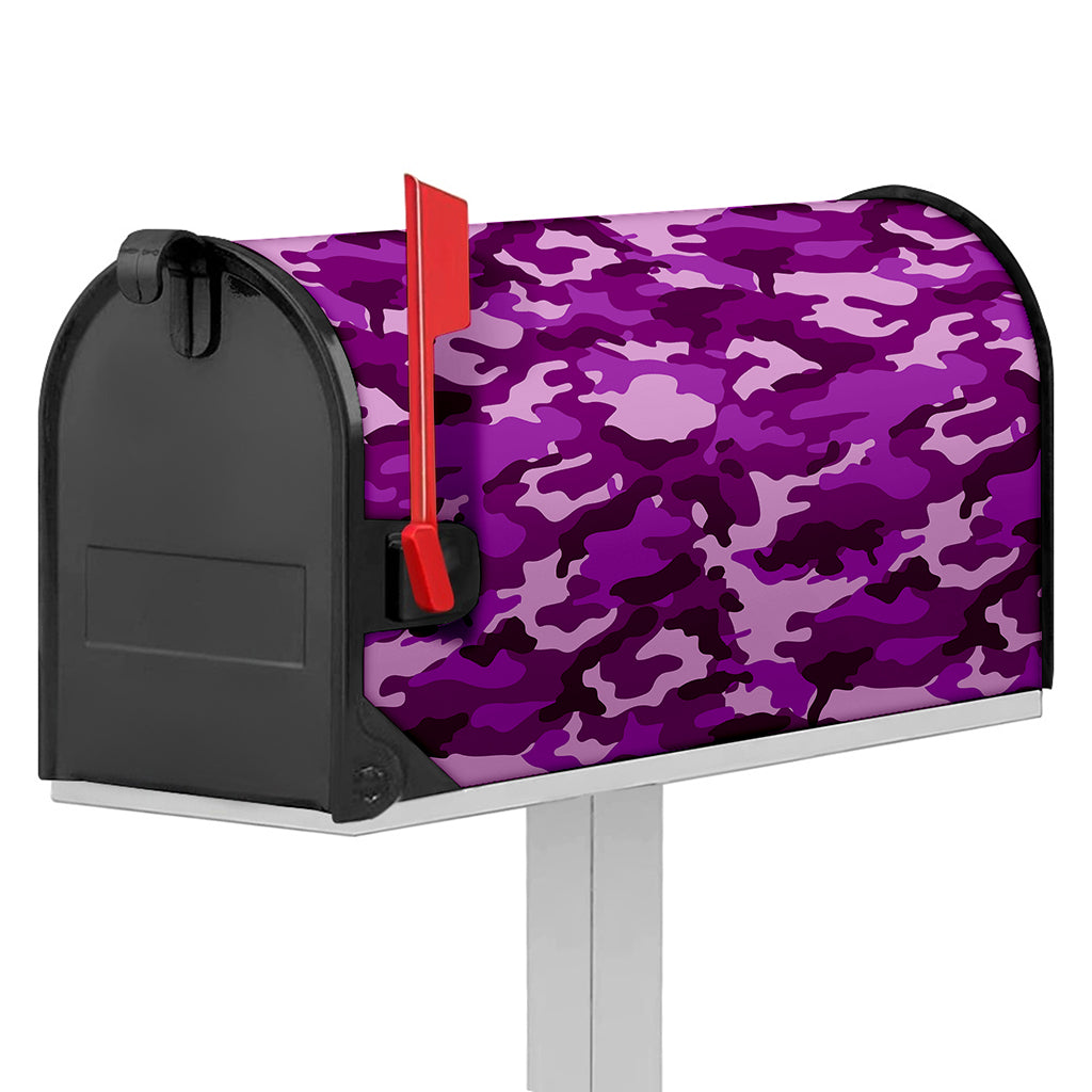 Dark Purple Camouflage Print Mailbox Cover