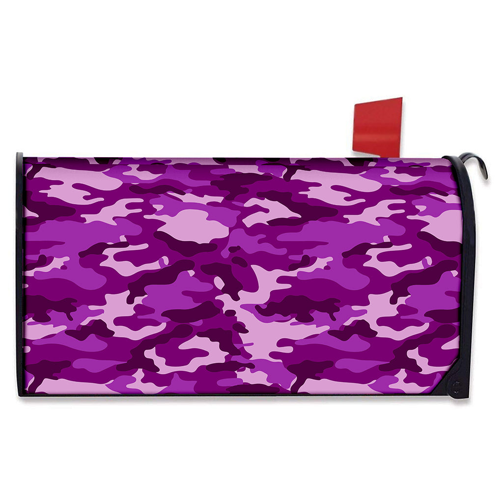 Dark Purple Camouflage Print Mailbox Cover