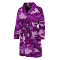Dark Purple Camouflage Print Men's Bathrobe