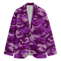 Dark Purple Camouflage Print Men's Blazer