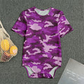Dark Purple Camouflage Print Men's Bodysuit