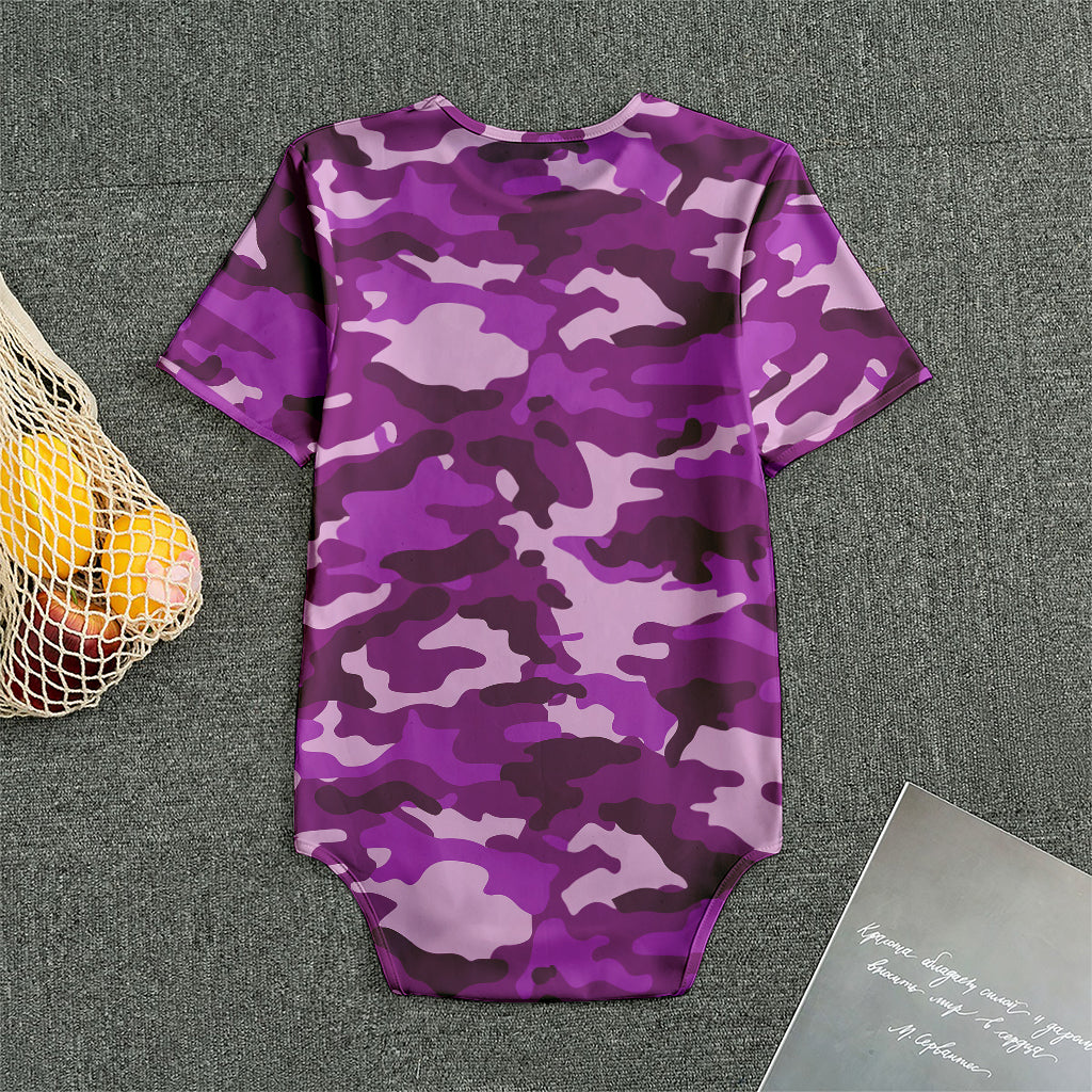 Dark Purple Camouflage Print Men's Bodysuit