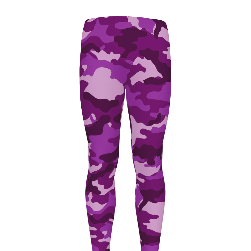 Dark Purple Camouflage Print Men's leggings