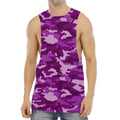Dark Purple Camouflage Print Men's Muscle Tank Top
