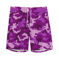 Dark Purple Camouflage Print Men's Athletic Shorts