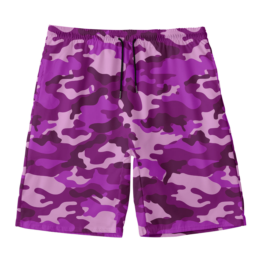 Dark Purple Camouflage Print Men's Swim Trunks