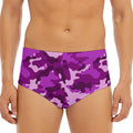 Dark Purple Camouflage Print Men's Triangle Swim Briefs