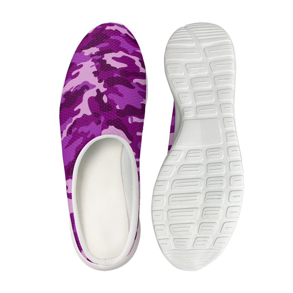 Dark Purple Camouflage Print Mesh Casual Shoes
