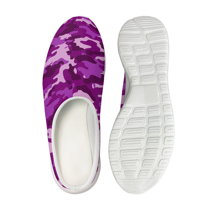Dark Purple Camouflage Print Mesh Casual Shoes